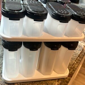 Tupperware spice rack with spice shaker containers